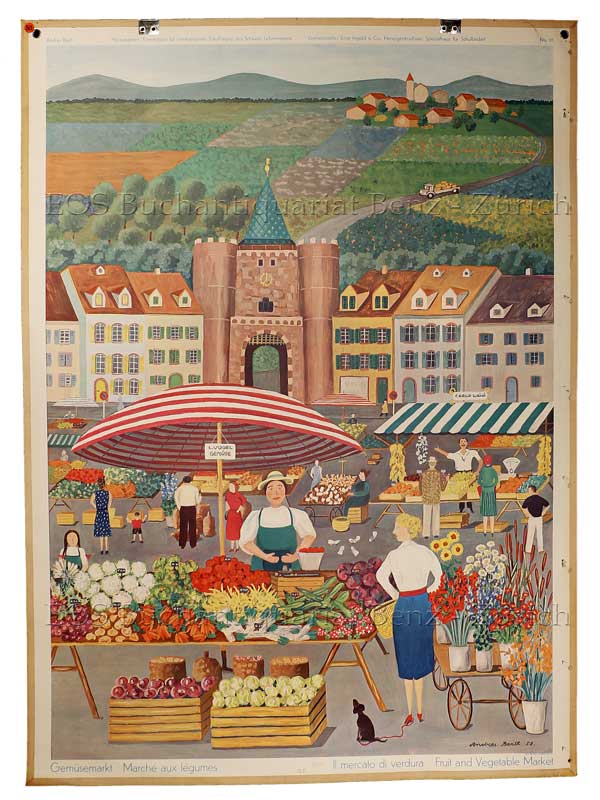 Barth, Andreas (1916-1990): - Gemüsemarkt - Marché aux légumes - Il mercato di verdura - Fruit and Vegetable Market.