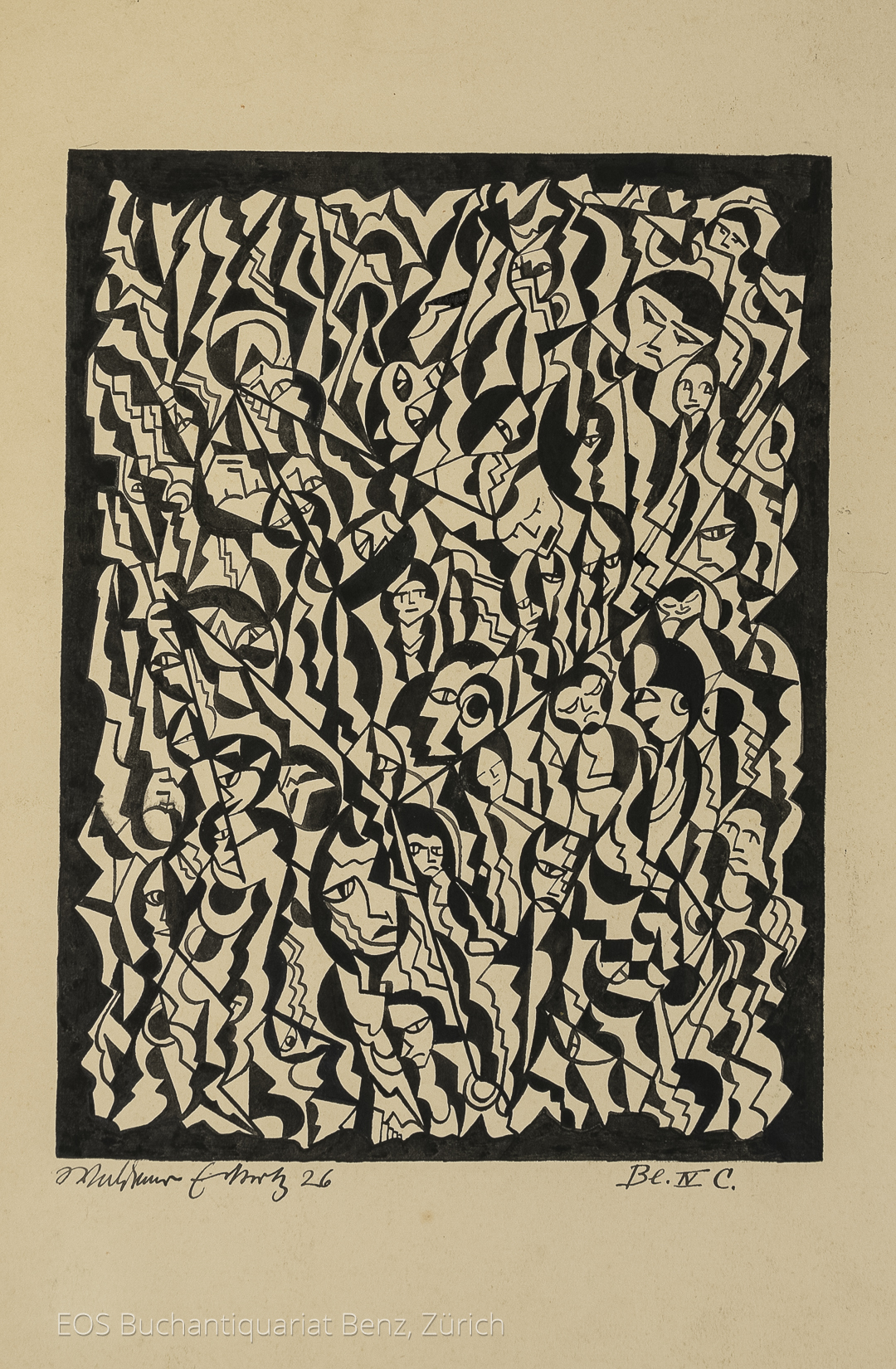 Eckertz, Waldemar (1878–1947): - (Labyrinth von Köpfen und Augen).