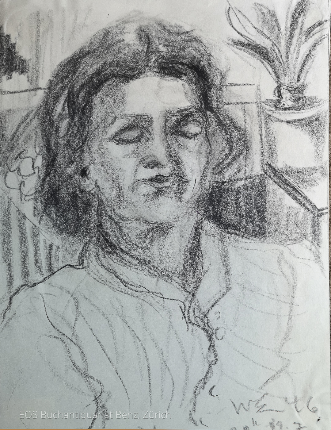 Eckertz, Waldemar (1878–1947): - Porträt Charlotte Eckertz "so müde".