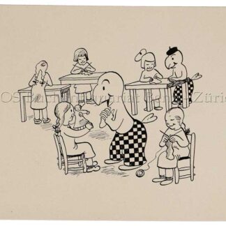 Lips, Robert (1912-1975): - (Globi in der Schule)