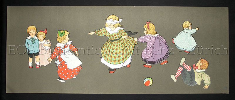 Geldern-Egmont, Marie von: - (7 "blinde Kuh" spielende Kinder).
