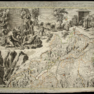 Scheuchzer, Johann Jakob (1672–1733): - Nouvelle Carte de la Suisse Divisée en ses Treize Cantons ses Alliez et ses sujets.