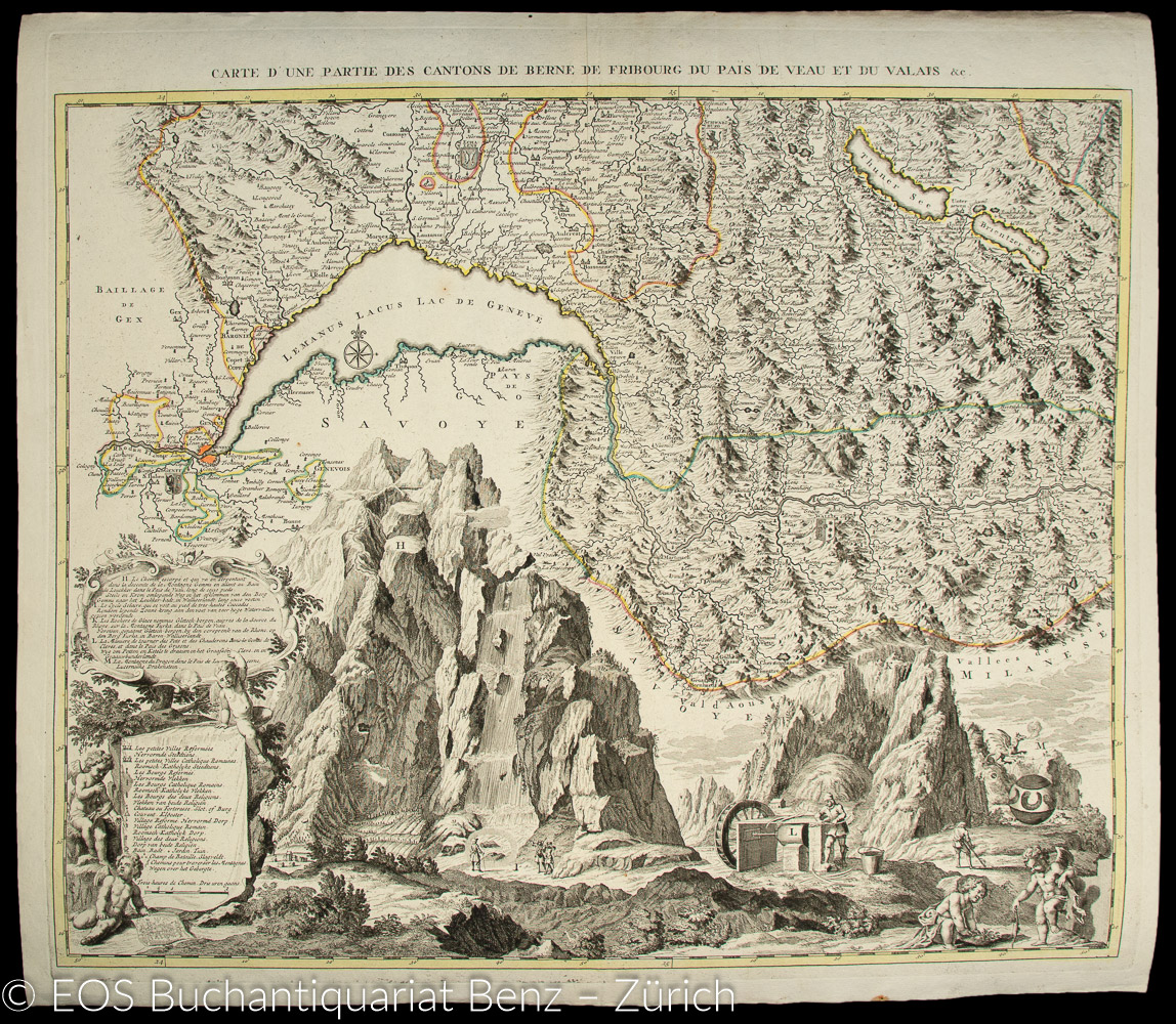 Scheuchzer, Johann Jakob (1672–1733): Nouvelle Carte de la Suisse Divisée en ses Treize Cantons ses Alliez et ses sujets. - Image 4