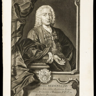 Bernoulli, Daniel (1700-1792): Schweizer Mathematiker und Arzt. - Daniel Bernoullius. Med. D. Professor honorarius Academiae Imper.