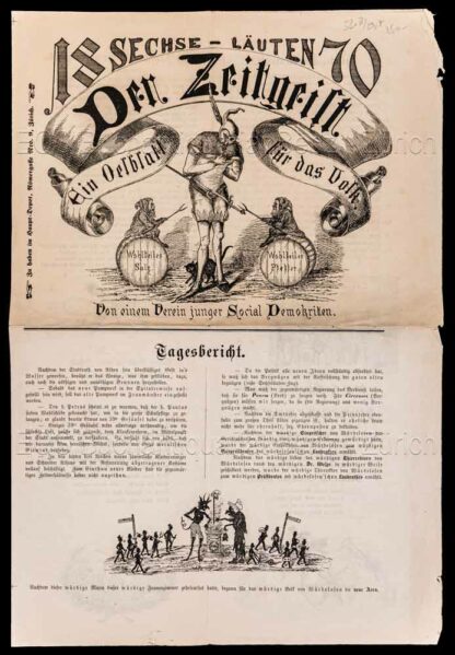 - Der Zeitgeist. Sechse-Läuten 1870. Ein Oelblatt für das Volk. Von einem Verein junger Social Demokritten.