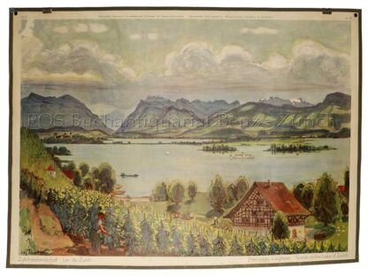 Zbinden, Fritz (1896 - 1968): - Zürichseelandschaft - Lac de zürich - Paesaggio zurighese - Scene on the lake of zürich.