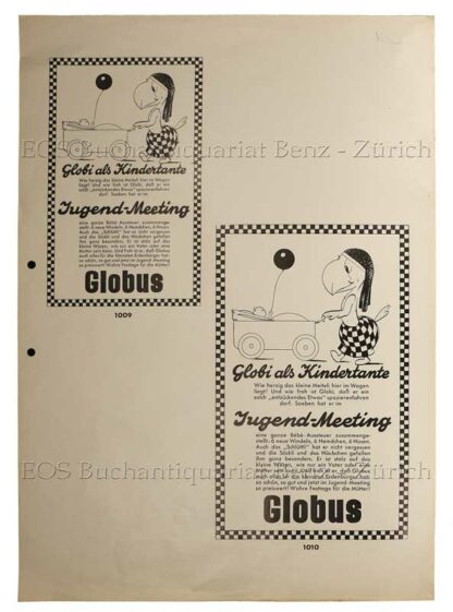 Lips, Robert (1912-1975): - Globi als Kindertante, Jugend-Meeting (Nr. 1009/1910).