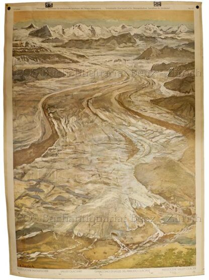 Surbek, Victor (1885-1975): - Eiszeitlicher Talgletscher - Vallee glaciaire - Ghiacciaio di vallee del periodo glaciale - Pleistocene valley glacier.