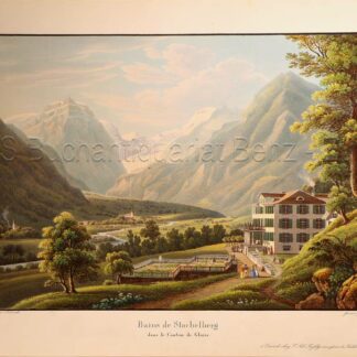 Corrodi, Salomon (1810-1892): - Bains de Stachelberg dans le Canton de Glaris.