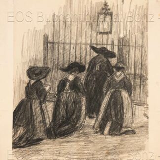 Grønvold, Bernt Borchgrevink (1859–1923): - Ohne Titel. - Frauen mit Hüten gehen durch die Gasse.