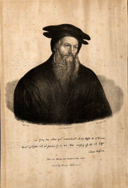 Gessner, Conrad (1516–1565): - Portrait von Conrad Gessner (Brustbild).