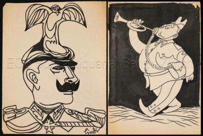 Lindi (Albert Lindegger) (1904-1991): - Konvolut von 35 Original Karikaturen.