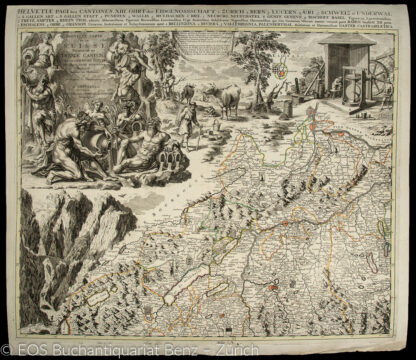 Scheuchzer, Johann Jakob (1672-1733): - Nouvelle Carte de la Suisse Divisée en ses Treize Cantons ses Alliez et ses sujets.
